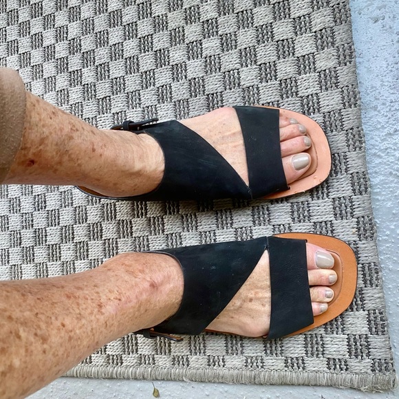 Celine black suede flat suede sandals, sz 39.5 - Picture 2 of 9